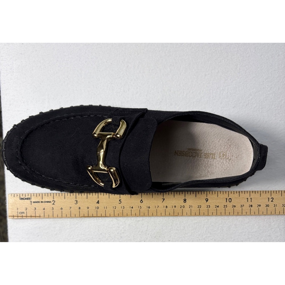 Ilse Jacobsen Black Suede Gold Link Loafers Quiet Luxury Old Money Preppy 41 - Picture 10 of 10
